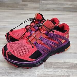 Salomon Pink Purple Orange Trail Running Shoes